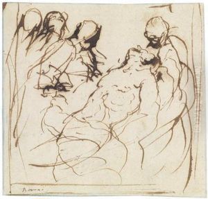 Saint Sebastien And The Holy Women by Tiziano Vecellio (Titian)