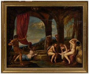 Actaeon Surprising Diana (artemis) In Thebath by Tiziano Vecellio (Titian)