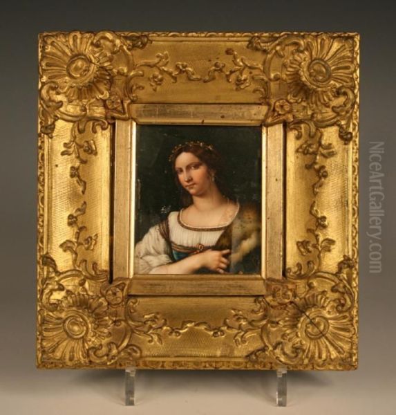 Bust Length Portrait Of A Lady Wearing A White Chemise - view 1
