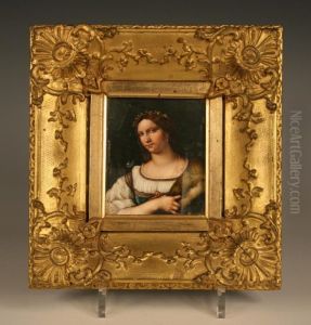 Bust Length Portrait Of A Lady Wearing A White Chemise
