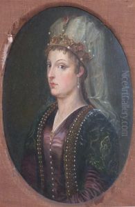 Woman Wearing A Jeweled Crown by Tiziano Vecellio (Titian)
