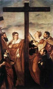 Sts Helen and Barbara Adoring the Cross by Jacopo Tintoretto (Robusti)