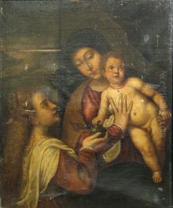 Madonna And Child With Mary Magdalene by Tiziano Vecellio (Titian)