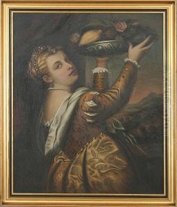 Girl With A Platter Of Fruits by Tiziano Vecellio (Titian)