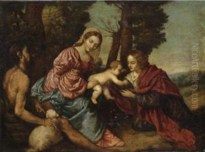 Madonna Col Bambino, Santa Caterina E San Giovanni Battista by Tiziano Vecellio (Titian)