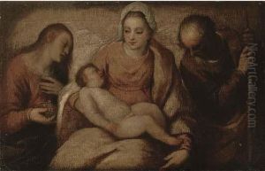 The Holy Family With Saint Mary Magdalene by Tiziano Vecellio (Titian)