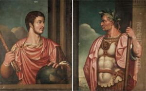 Portraits Of The Emperors Augustus And Julius Caesar by Tiziano Vecellio (Titian)