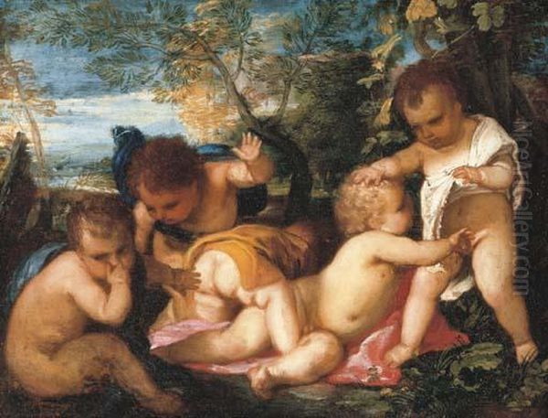 Putti Cavorting In A Landscape - view 1