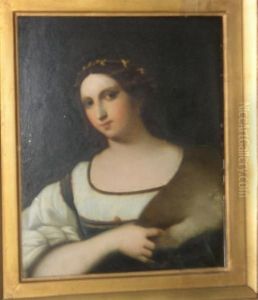 Portrait Of A Lady Wearing A Fur Stole