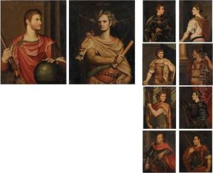Portraits Of Roman Emperors: A Set Of Ten Paintings
