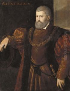 Portrait Of Alfonso I, Duca Di Ferrara by Tiziano Vecellio (Titian)