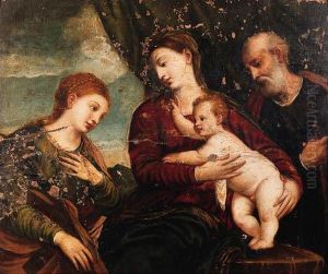 The Mystic Marriage Of Saint Catherine by Tiziano Vecellio (Titian)