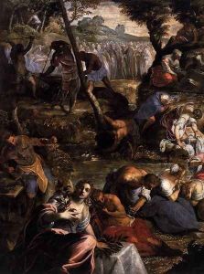 The Jews in the Desert (detail 1) by Jacopo Tintoretto (Robusti)