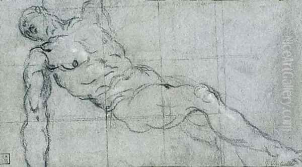 A reclining nude with arms outstretched - view 1