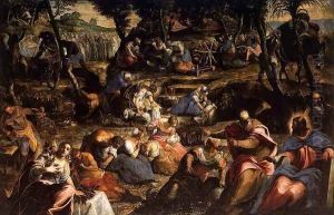The Jews in the Desert 2 by Jacopo Tintoretto (Robusti)