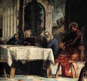 Christ Washing the Feet of His Disciples (detail) 2 by Jacopo Tintoretto (Robusti)
