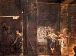 The Last Supper (detail) by Jacopo Tintoretto (Robusti)
