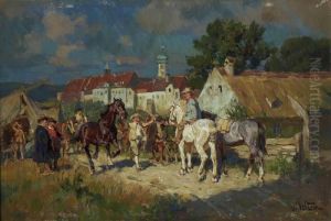 Pferdemarkt Vor Der Stadt