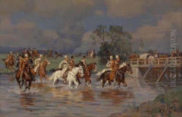 Riderscrossing A Ford - view 1