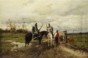Zwei Preussische Kavalleristen by Wilhelm Velten