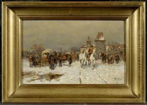 Horse Fair In A Landscape In Winter Horse Fair In A Landscape In Winter