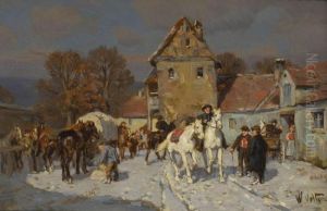 Winterlicher Pferdemarkt by Wilhelm Velten