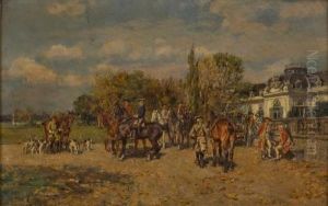 Jagdgesellschaft Vor Schloss Nymphenburg by Wilhelm Velten
