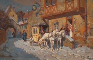 Postkutsche Vor Demdorfgasthof