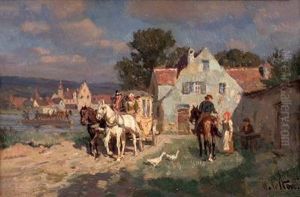 Haus Am Fluss Mit Fahre Und Kutsche