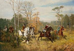 Battuta Di Caccia A Cavallo by Wilhelm Velten