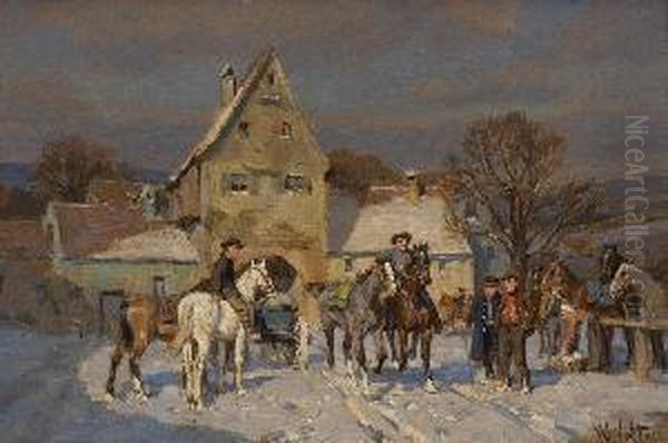 Winterlicher Pferdemarkt. - view 1