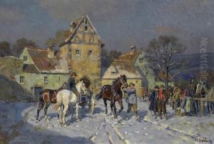Horsemarket In Front Of The Village