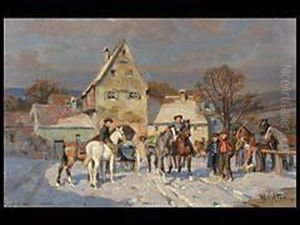 Pferdemarkt Vor Dem Dorf by Wilhelm Velten