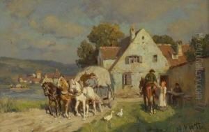 Vor Dem Dorfgasthaus.