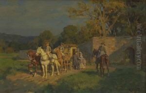Halt Der Postkutsche An Der
Schlossmauer. by Wilhelm Velten