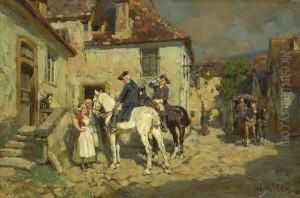 Reiter Bei Rast Vor Der
Dorfwirtschaft. by Wilhelm Velten