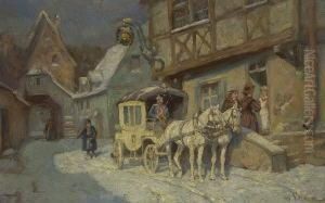 Halt Der Postkutsche by Wilhelm Velten
