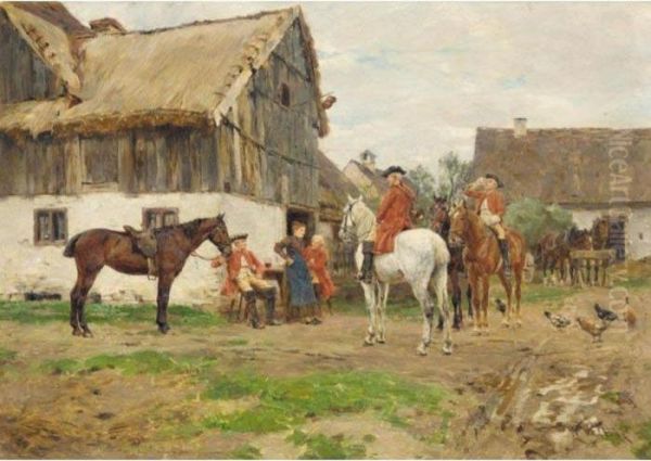 Riders Taking A Rest In The Village - view 1