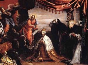 The Dead Christ Adored by Doges Pietro Lando and Marcantonio Trevisan (detail) 3 by Jacopo Tintoretto (Robusti)