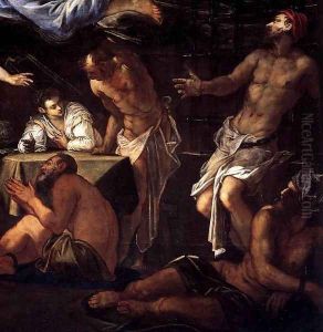 St Roch in Prison Visited by an Angel (detail) 3 by Jacopo Tintoretto (Robusti)