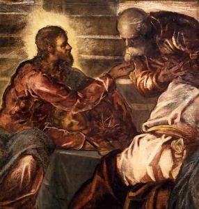 The Last Supper (detail) 2 by Jacopo Tintoretto (Robusti)
