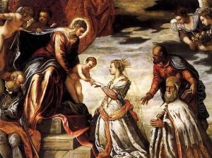 Mystic Marriage of St Catherine (detail) by Jacopo Tintoretto (Robusti)