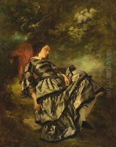 A lady reclining beneath a tree