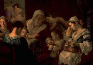 The School of Needlework, 1751-52 by Gaspare Traversi