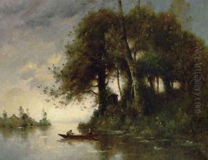 Landscape At The Waters Edge by Paul Trouillebert
