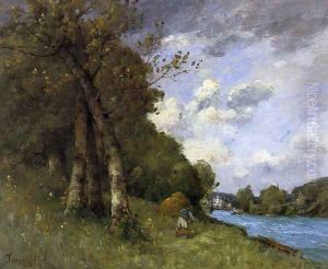 Haymaking in Brittany on the Banks of the River