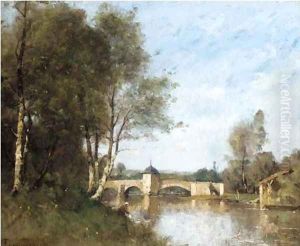 A woman washing clothes at the riverside