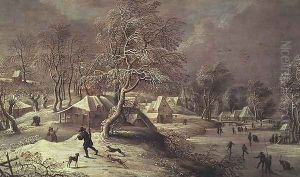 The Old Village under Snow by David The Elder Teniers