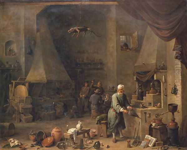 The Alchemist at Work by David The Elder Teniers