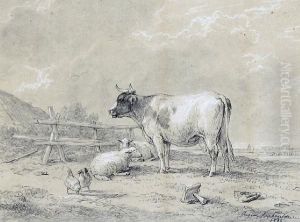Cattle Resting In A Farmyard